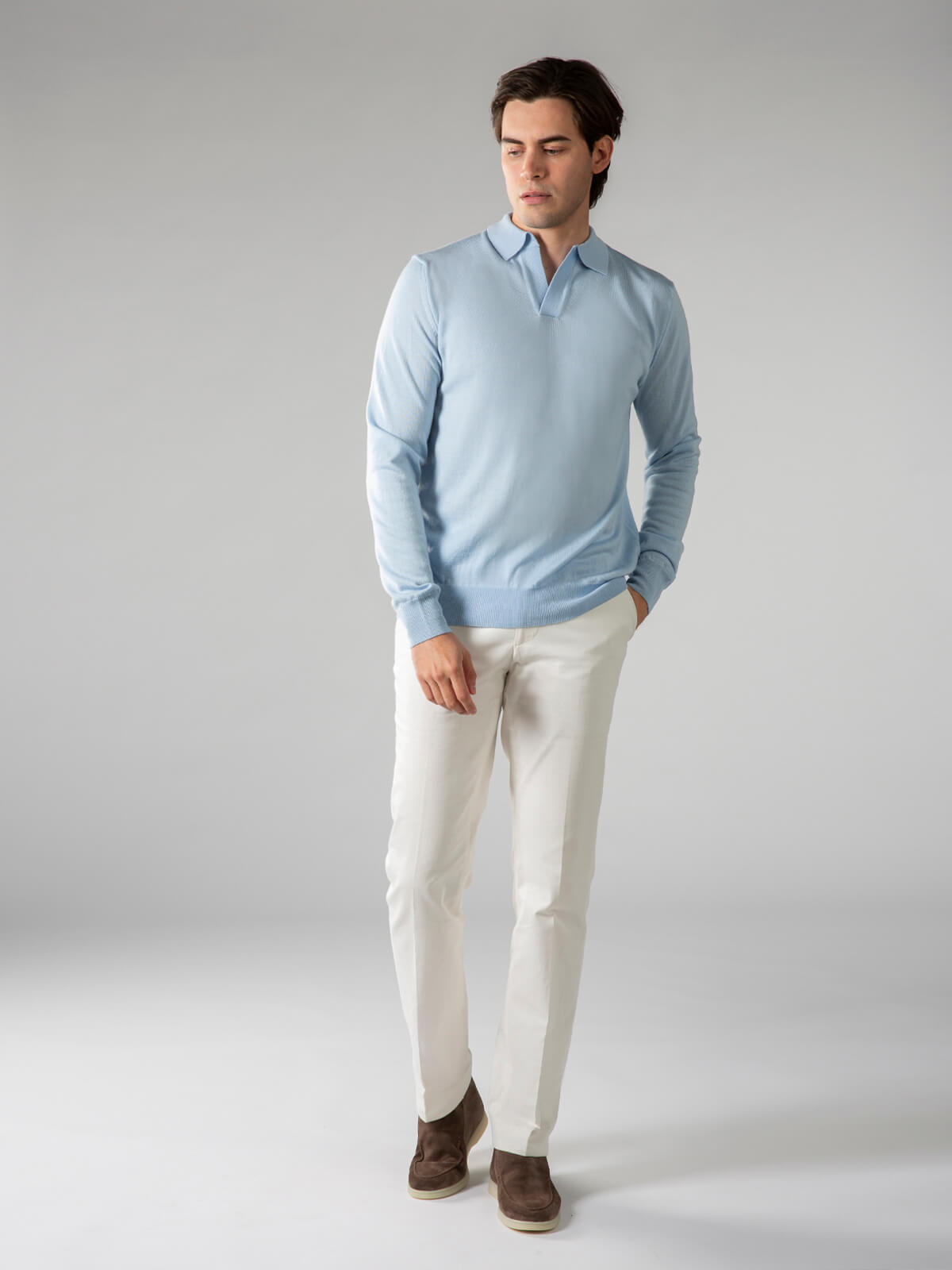 Merino | Polo Extrafino Sin Botones
