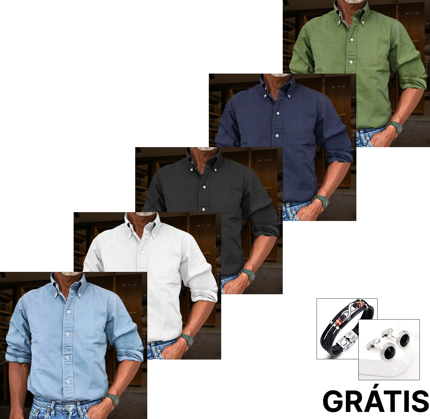 Enrique™ 5 Pack | Camisa casual de manga larga + Regalo GRÁTIS